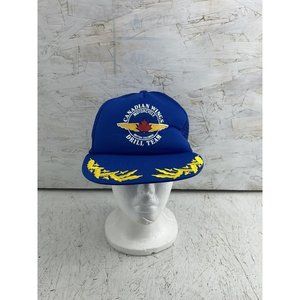 Vintage CANADIAN Wings Motorcycle Drill Team Trucker hat Blue Rare